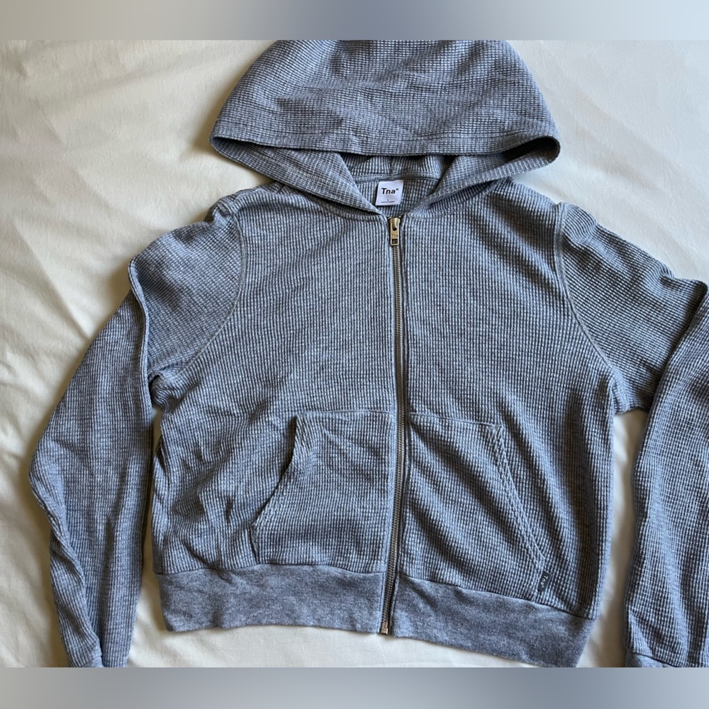 TNA Waffle Cropped Zip Up